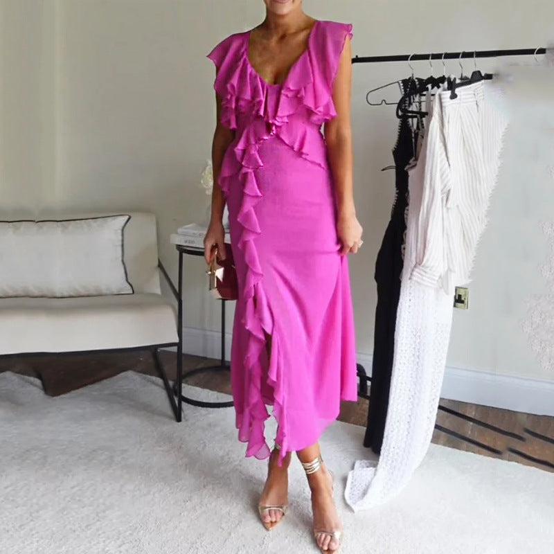 Women's Fashion Sexy Ruffled Dress