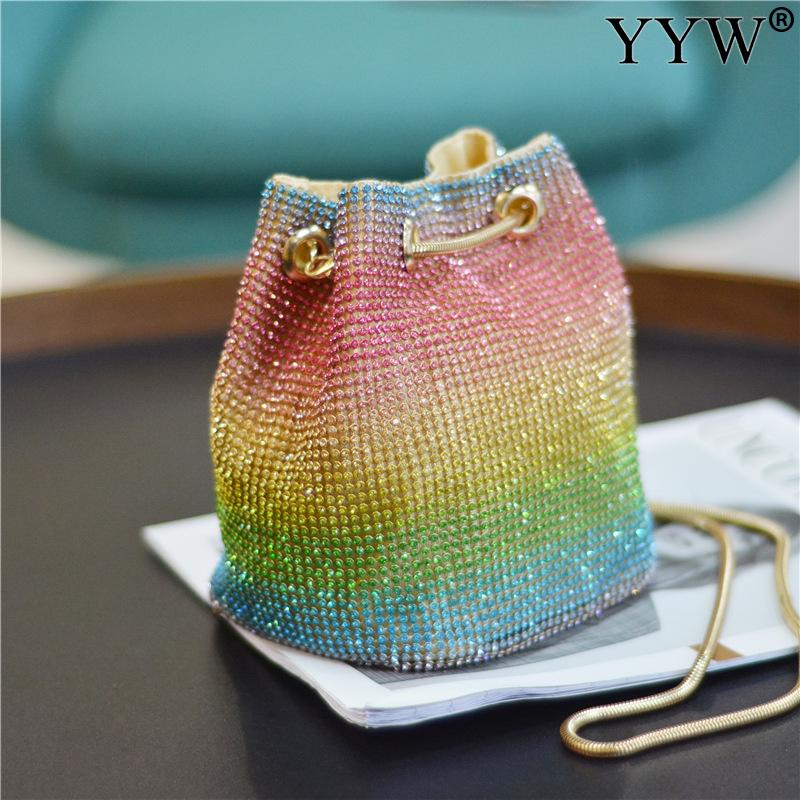 Fashion Women's Rhinestone Bucket Shoulder Bag Purse