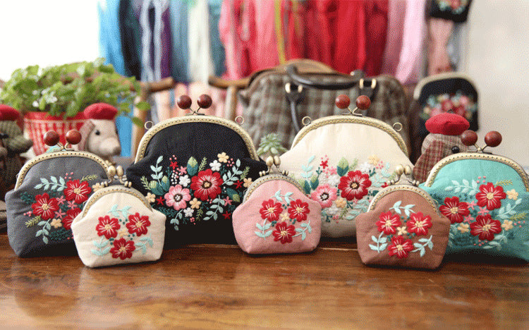 DIY Handcrafted Embroidered Coin Purse Material Kit