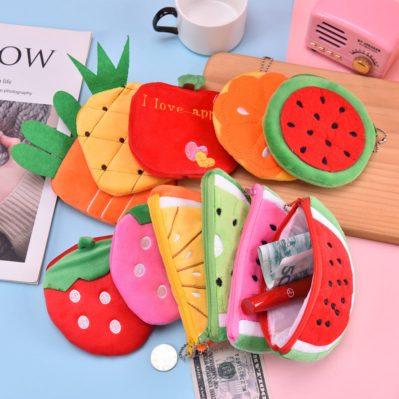 Cute Plush Watermelon Coin Purse & Storage Bag