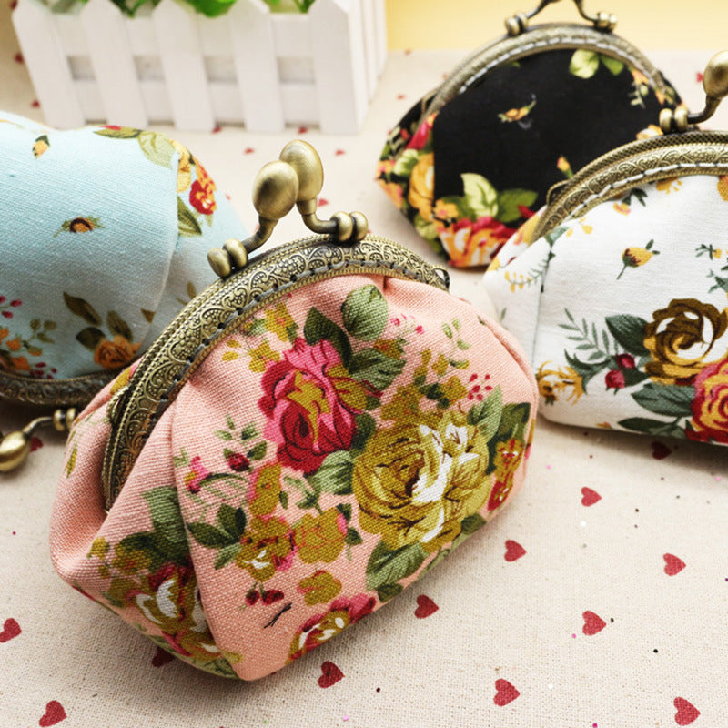 Creative Canvas Coin Purse with Gold Material