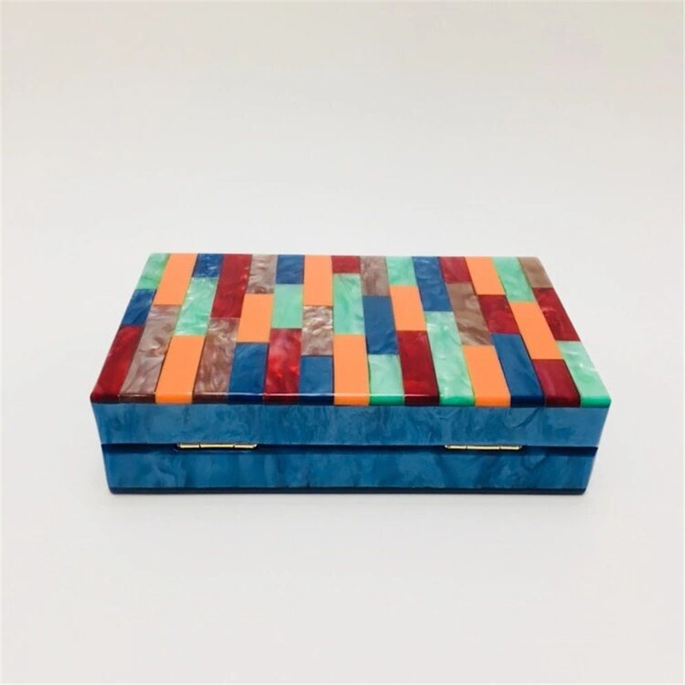 Luxury Multi-Color Acrylic Evening Clutch Purse