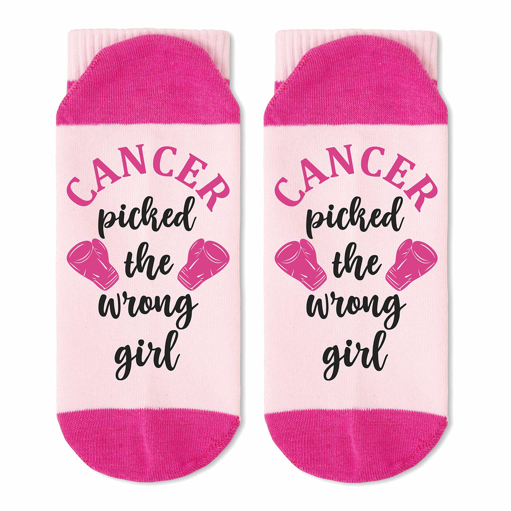 LoaHak Breast Cancer Survivor Gifts For Woman Cancer Gifts For Woman Chemotherapy Must Haves For Women Cancer Patients Must Have. (Cancer Picked The Wrong Girl Cotton)