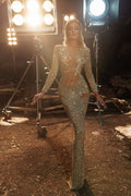 Women's Sexy Gold-Sprinkling Fishtail Evening Dress