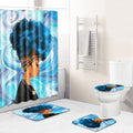 African Woman Creative Shower Curtain and Bath Mat Set