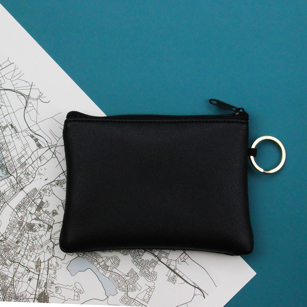 Leather Zipper Coin Purse Pouch