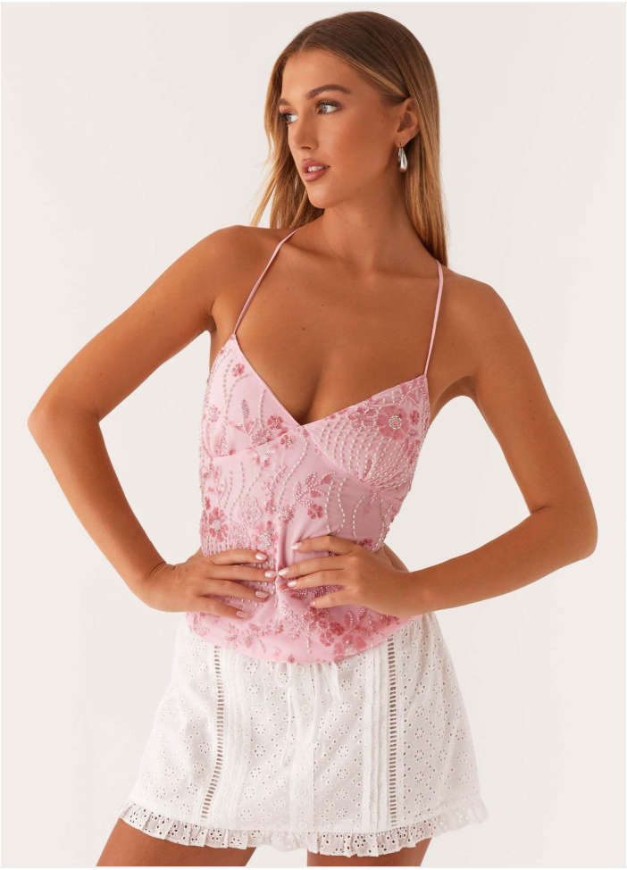 Sexy Embroidered Slim Vest Top