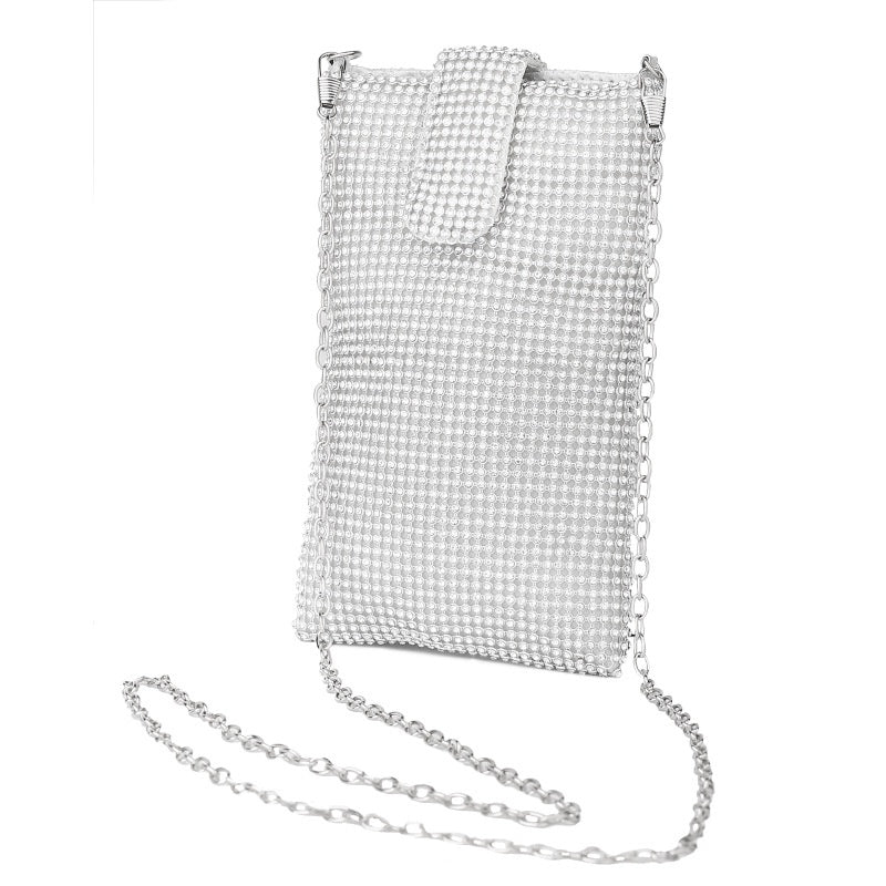 Diamond-Studded Small Phone Bag and Coin Purse