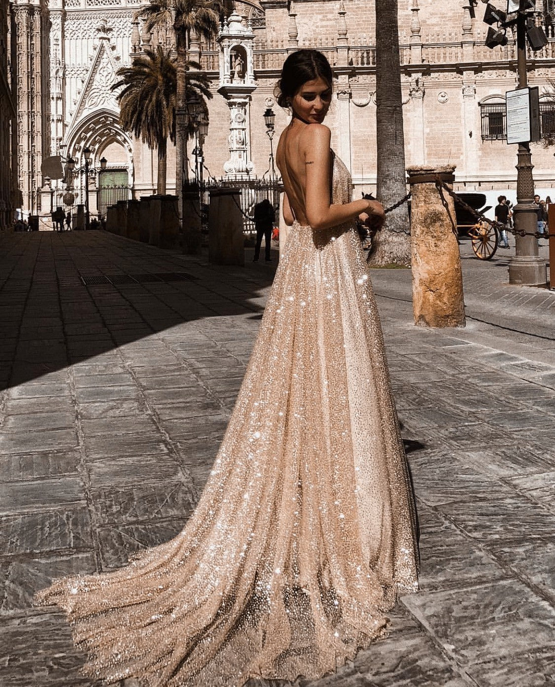 Sexy V-Neck Sequin Slip Dress