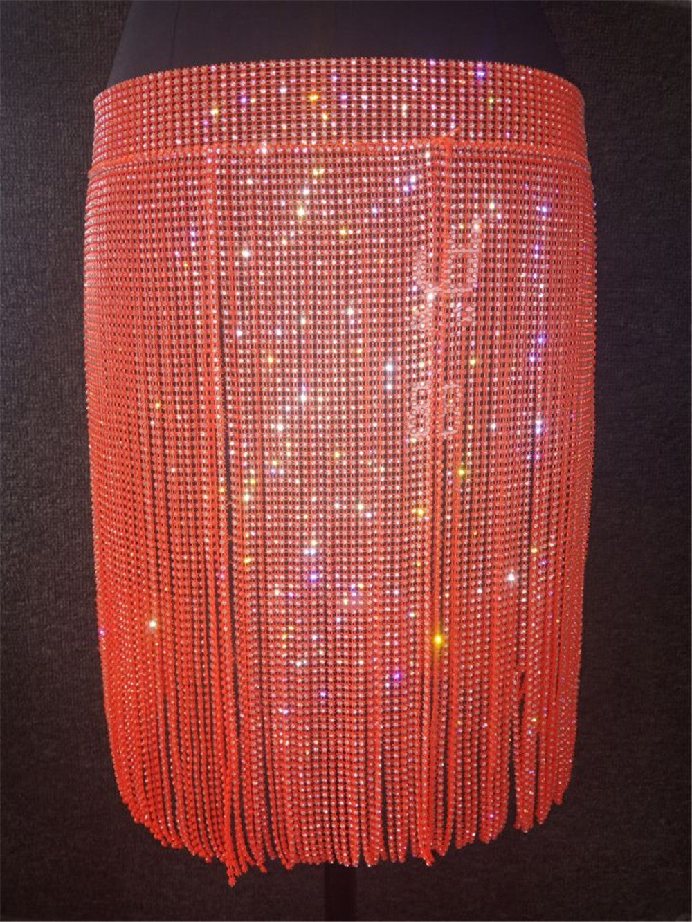 Sexy Rhinestone Strappy Patchwork Women's Skirt