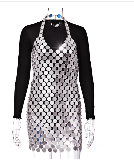 Acrylic Dress with Sexy Back Design