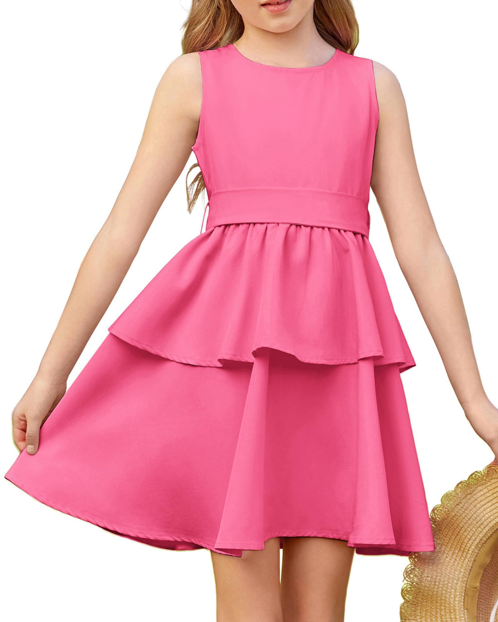 Danna Belle Girls Hot Pink Party Dress Size 6 Easter Sleeveless Flower Girls Spring Dresses