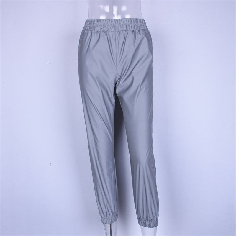 Reflective Ankle Pants, Harem Pants, Cropped Pants