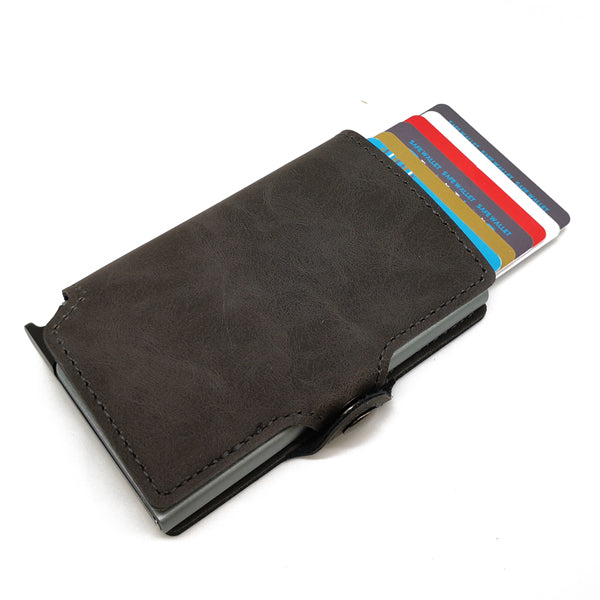 Aluminum Alloy Leather Mini Wallet with Coin Purse
